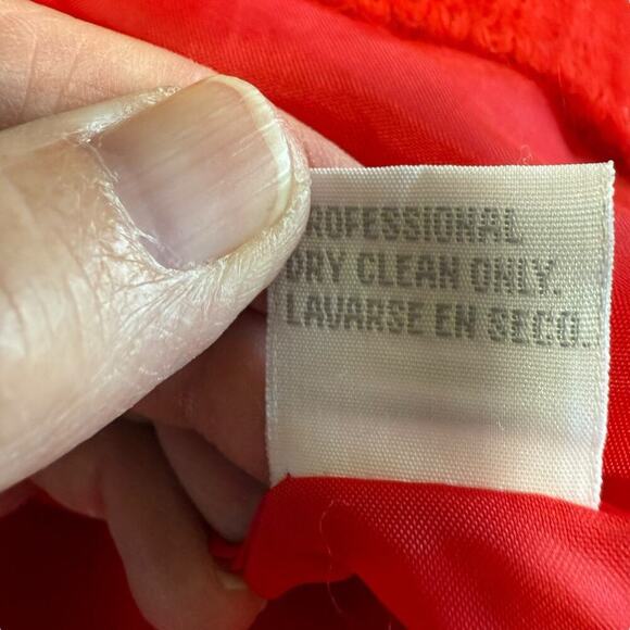 Vtg Belldini Cardigan Angora Shawl Neck Sweater Red Fuzzy Soft Classic Large - Picture 8 of 11